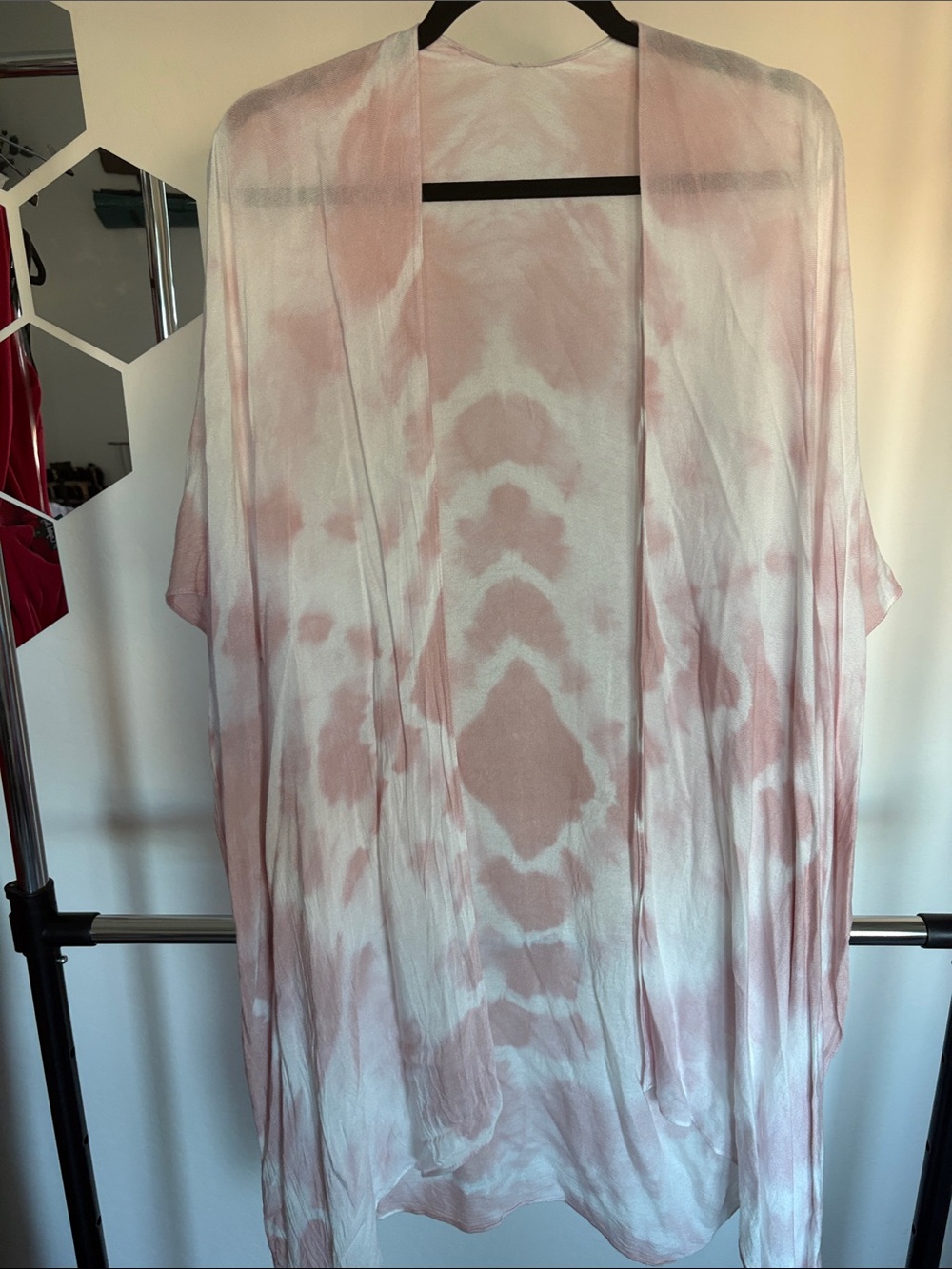 Light Pink Tie-Dye Sheer Kimono Wrap - Women’s Intimates & Sleepwear